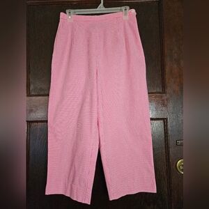 EUC Briggs New York Pink Gingham Capris - Size 8